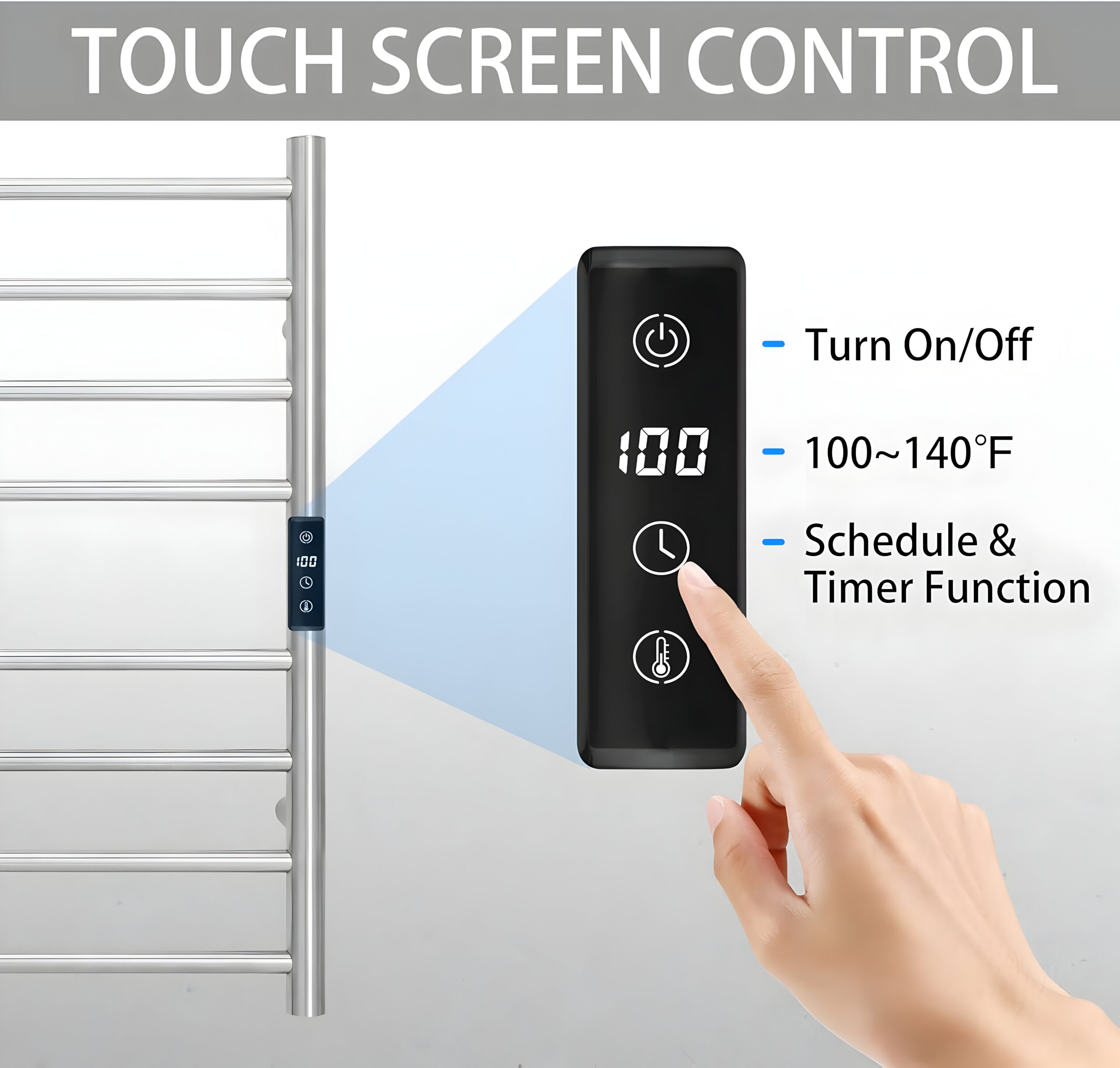 Electric Round Towel Warmer Wall Mounted(MTW-8050) - Image 2