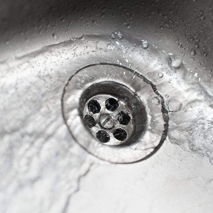 Water going down in sink